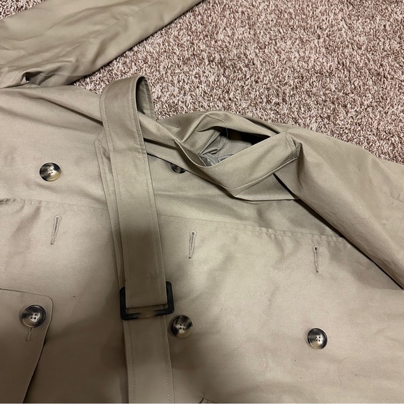 ASOS NEW CREAM TANNED TRENCH COAT SIZE 4 WITH BELT AND SIDED POCKETS - Picture 6 of 12